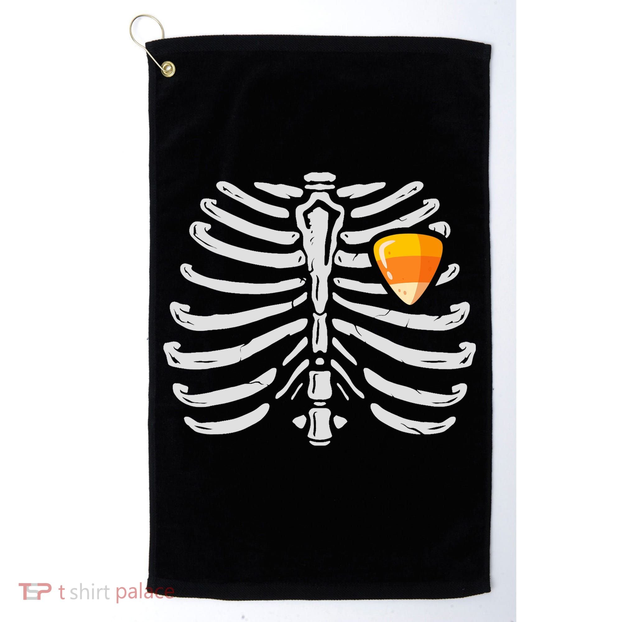 Skeleton Rib Cage Heart Candy Corn Cute Adult Golf Towel