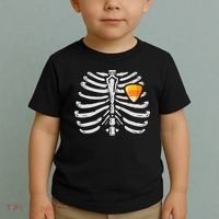 Skeleton Rib Cage Heart Candy Corn Cute Adult Toddler T-Shirt thumb 2