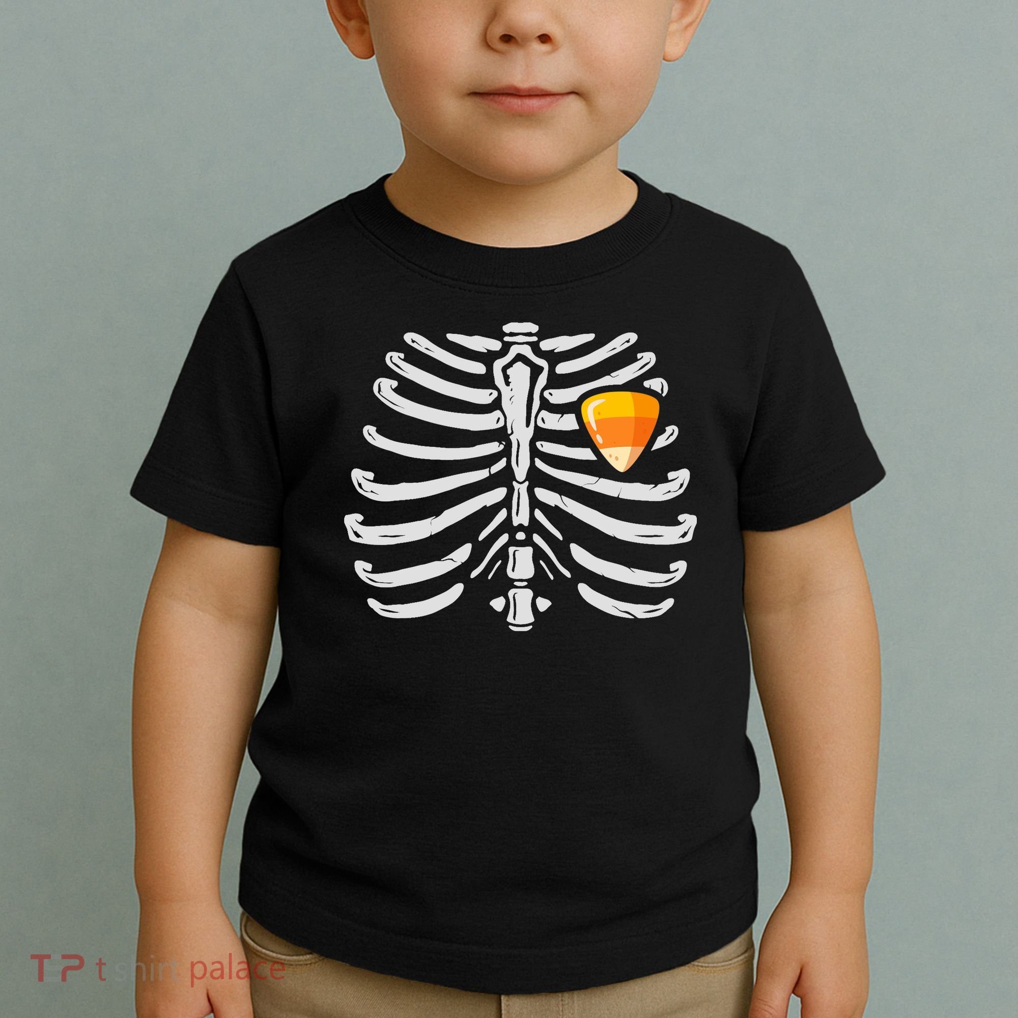 Skeleton Rib Cage Heart Candy Corn Cute Adult Toddler T-Shirt