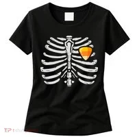 Skeleton Rib Cage Heart Candy Corn Cute Adult Women's T-Shirt thumb 0