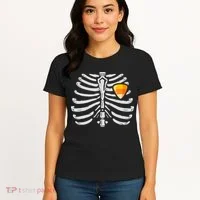 Skeleton Rib Cage Heart Candy Corn Cute Adult Women's T-Shirt thumb 4