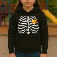 Skeleton Rib Cage Heart Candy Corn Cute Adult Kids Hoodie thumb 3