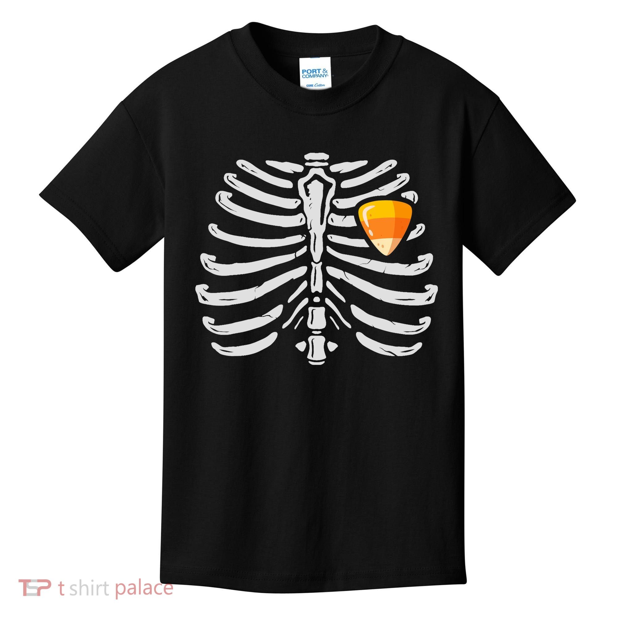Skeleton Rib Cage Heart Candy Corn Cute Adult Kids T-Shirt