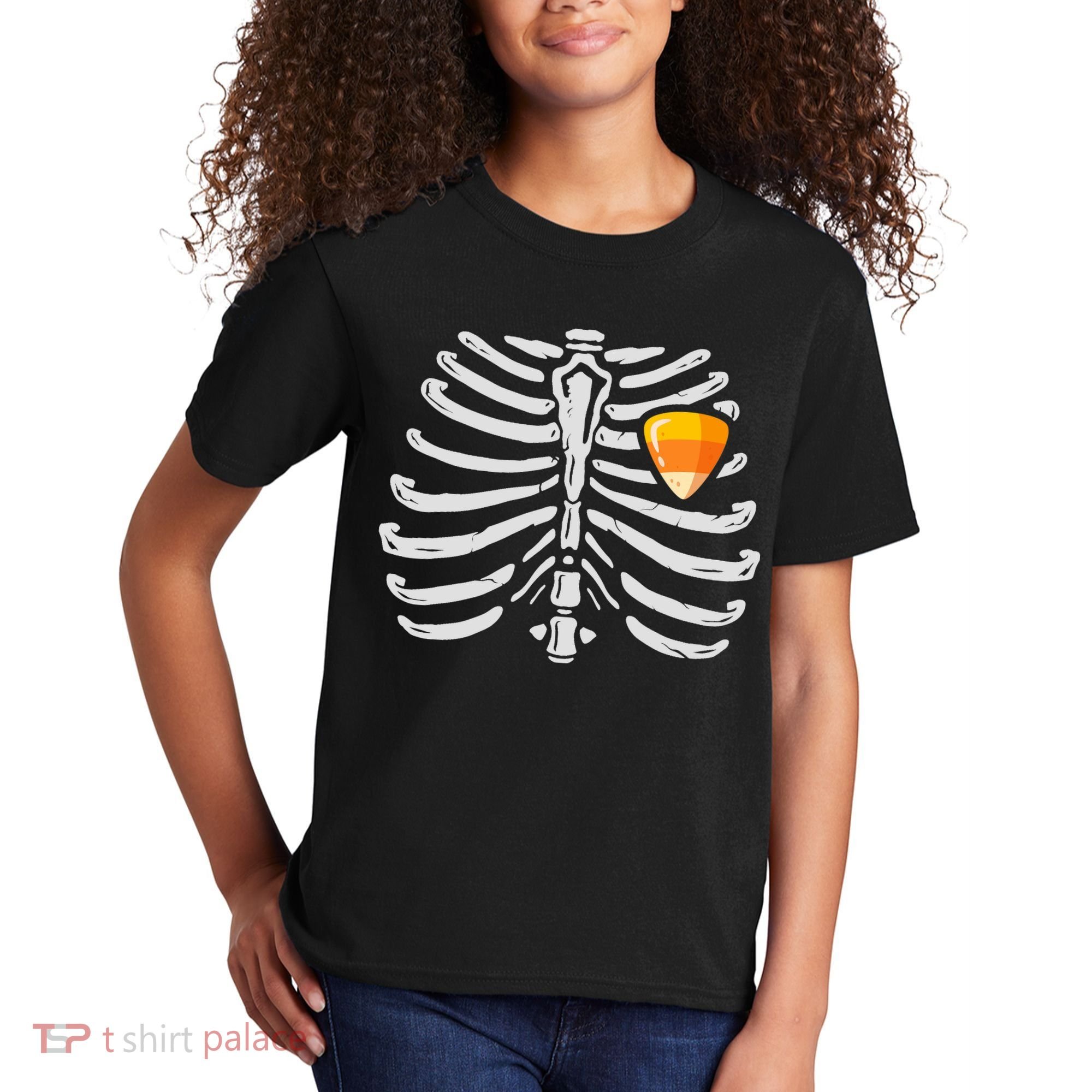 Skeleton Rib Cage Heart Candy Corn Cute Adult Kids T-Shirt