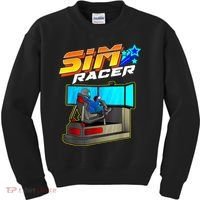 Sim Racer Car Racing And Driving Simulator Motion Rig Kids Sweatshirt thumb 0