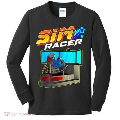Sim Racer Car Racing And Driving Simulator Motion Rig Kids Long Sleeve Shirt