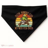 Slow Runners Club No Need For Speed - Sloth & Turtle Snail USA-Made Doggie Bandana thumb 0
