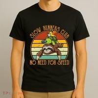 Slow Runners Club No Need For Speed - Sloth & Turtle Snail T-Shirt thumb 3