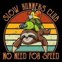 Slow Runners Club No Need For Speed - Sloth & Turtle Snail Baby Bodysuit thumb 2