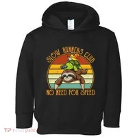 Slow Runners Club No Need For Speed - Sloth & Turtle Snail Toddler Hoodie thumb 0