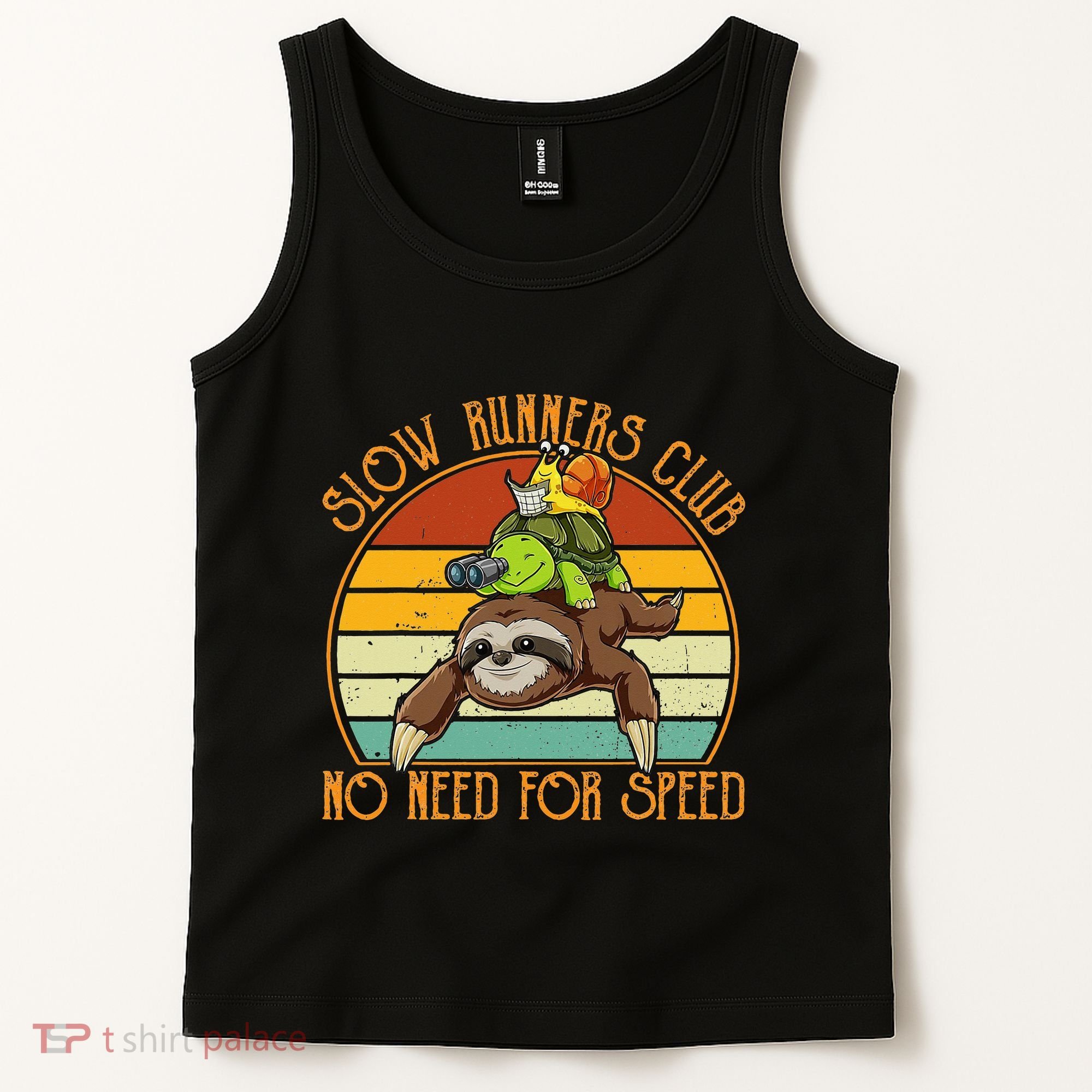 Slow Runners Club No Need For Speed - Sloth & Turtle Snail Tank Top
