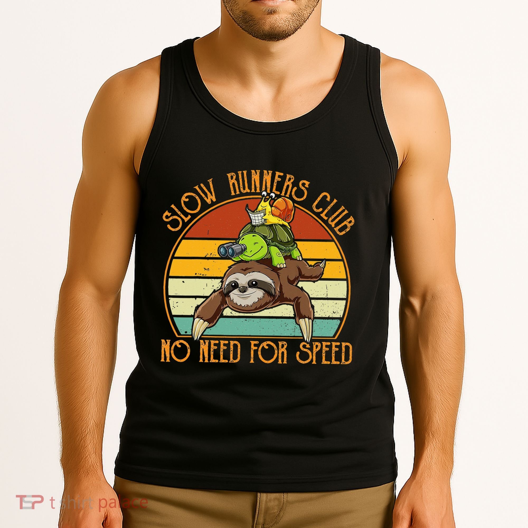 Slow Runners Club No Need For Speed - Sloth & Turtle Snail Tank Top