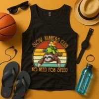 Slow Runners Club No Need For Speed - Sloth & Turtle Snail Tank Top thumb 4