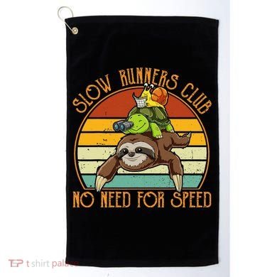 Slow Runners Club No Need For Speed - Sloth & Turtle Snail Golf Towel