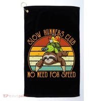 Slow Runners Club No Need For Speed - Sloth & Turtle Snail Golf Towel thumb 0