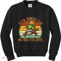 Slow Runners Club No Need For Speed - Sloth & Turtle Snail Kids Sweatshirt thumb 0