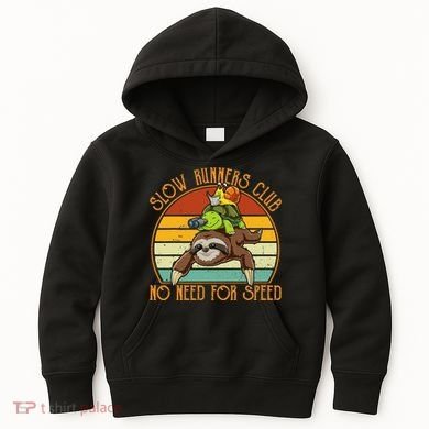 Slow Runners Club No Need For Speed - Sloth & Turtle Snail Kids Hoodie