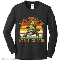 Slow Runners Club No Need For Speed - Sloth & Turtle Snail Kids Long Sleeve Shirt thumb 0