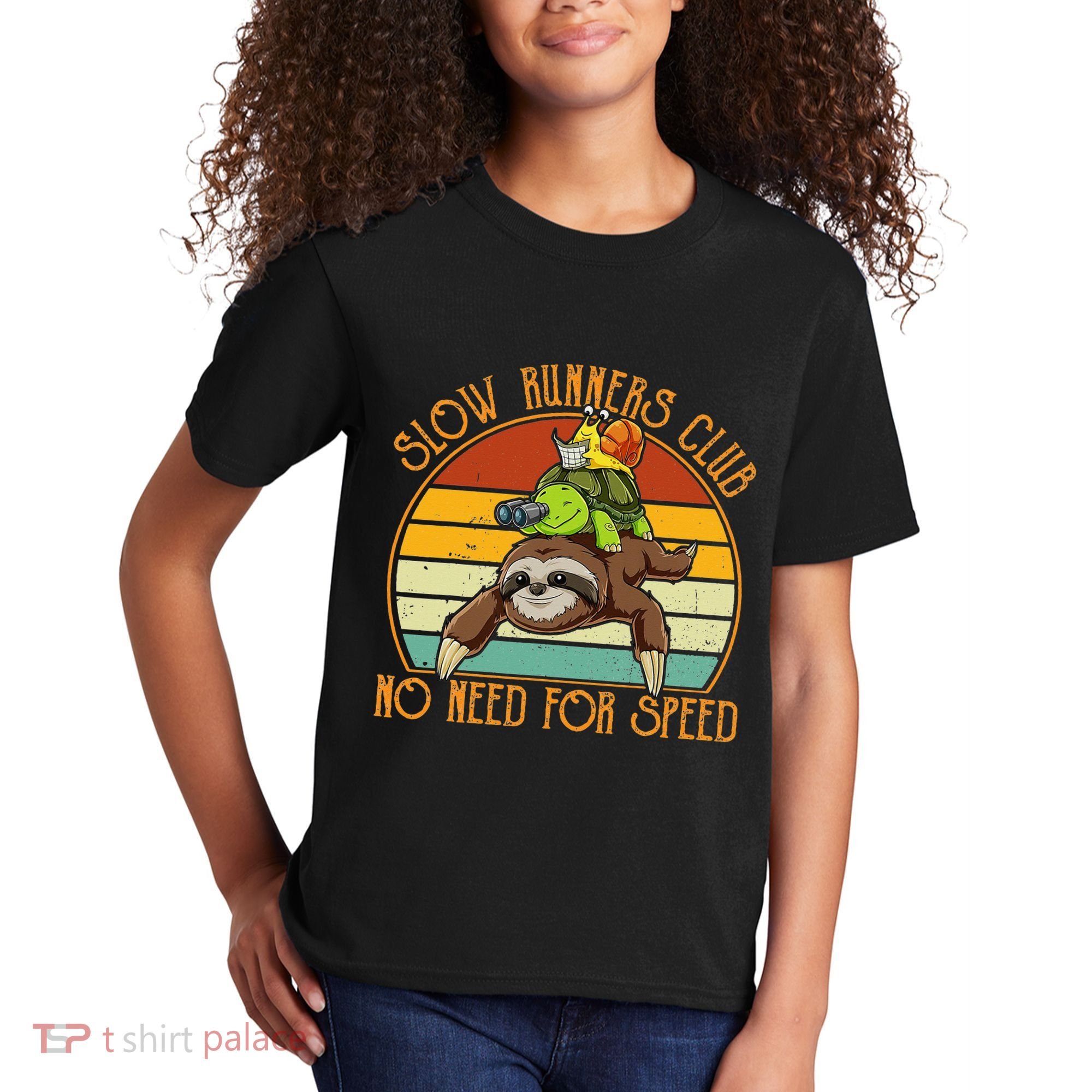 Slow Runners Club No Need For Speed - Sloth & Turtle Snail Kids T-Shirt