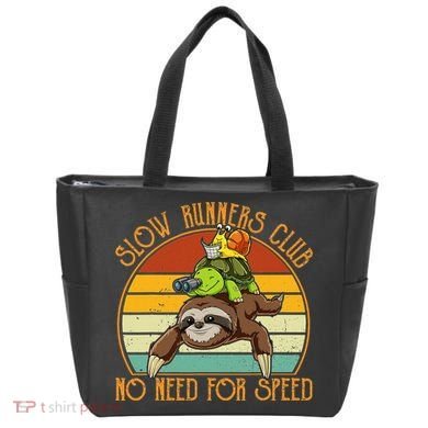 Slow Runners Club No Need For Speed - Sloth & Turtle Snail Tote Bag