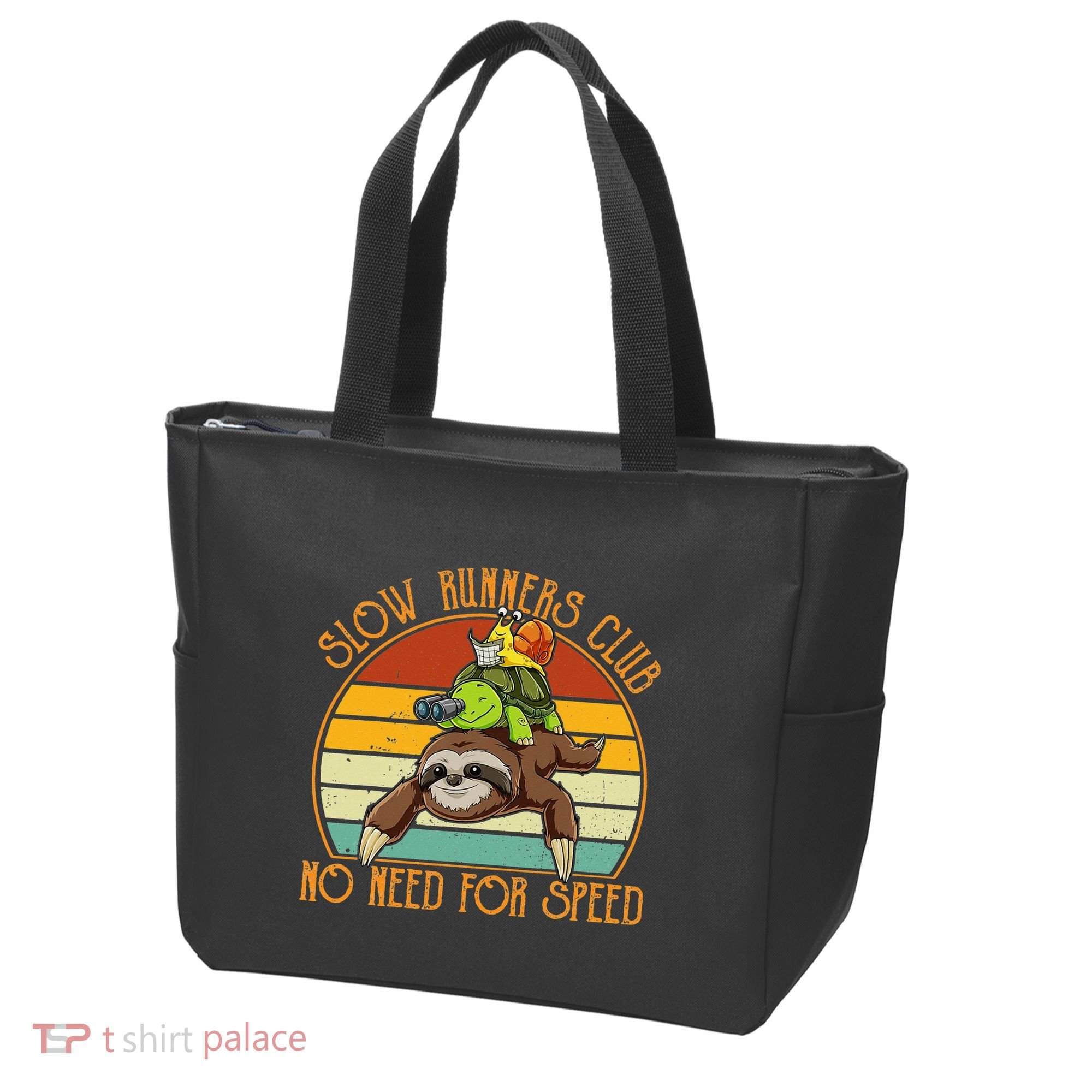 Slow Runners Club No Need For Speed - Sloth & Turtle Snail Tote Bag
