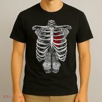 Skeleton Rib Cage Full Of Beer Funny Halloween Costume T-Shirt thumb 3