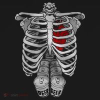 Skeleton Rib Cage Full Of Beer Funny Halloween Costume T-Shirt thumb 7