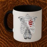 Skeleton Rib Cage Full Of Beer Funny Halloween Costume Coffee Mug thumb 2