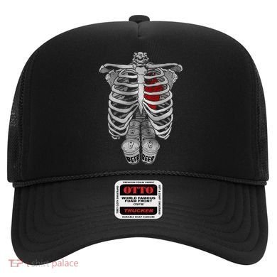 Skeleton Rib Cage Full Of Beer Funny Halloween Costume Hat