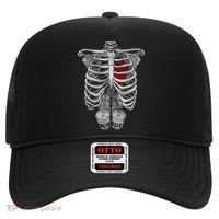 Skeleton Rib Cage Full Of Beer Funny Halloween Costume Hat thumb 0
