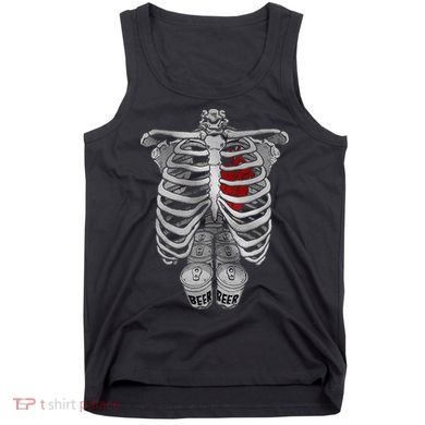 Skeleton Rib Cage Full Of Beer Funny Halloween Costume Tank Top