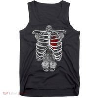 Skeleton Rib Cage Full Of Beer Funny Halloween Costume Tank Top thumb 0