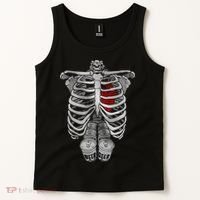 Skeleton Rib Cage Full Of Beer Funny Halloween Costume Tank Top thumb 2