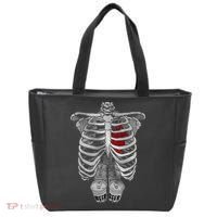 Skeleton Rib Cage Full Of Beer Funny Halloween Costume Tote Bag thumb 0
