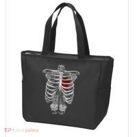 Skeleton Rib Cage Full Of Beer Funny Halloween Costume Tote Bag thumb 3