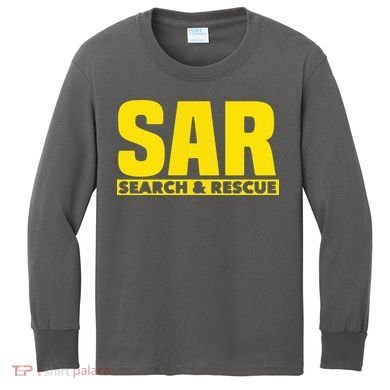 Search Rescue Crew SAR Emergency Response Team Kids Long Sleeve Shirt