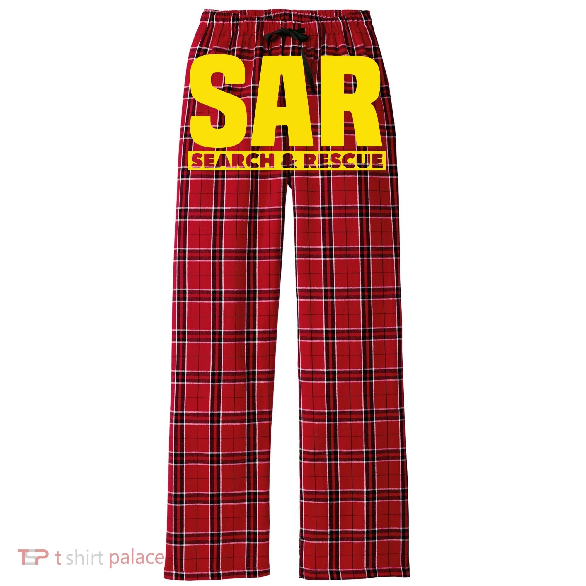 Search Rescue Crew SAR Emergency Response Team Women's Flannel Plaid Pajama Pants