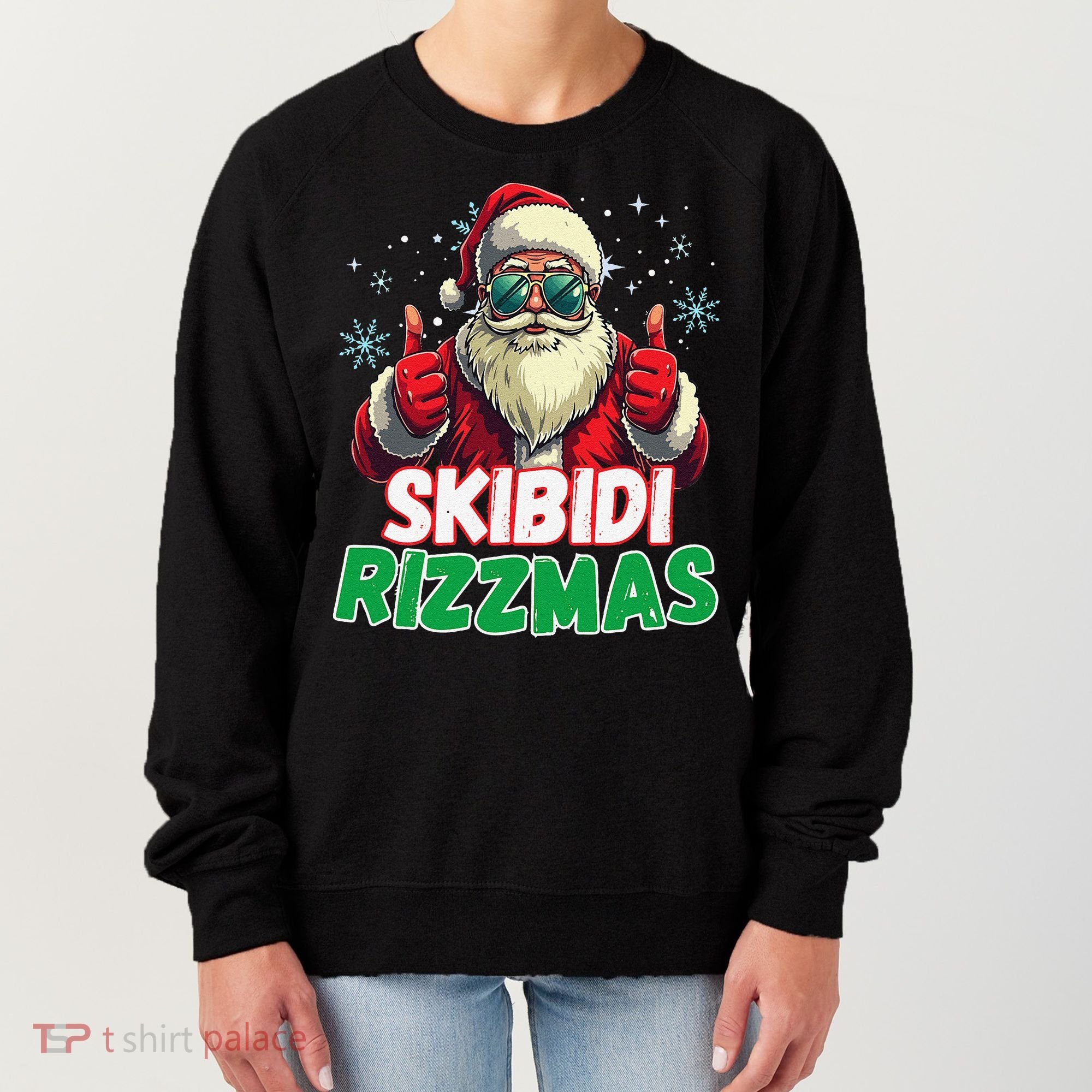Skibid.I Rizzmas Christmas Rizz Santa Claus Charisma Women's Sweatshirt