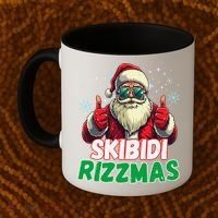 Skibid.I Rizzmas Christmas Rizz Santa Claus Charisma Coffee Mug thumb 2