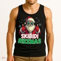 Skibid.I Rizzmas Christmas Rizz Santa Claus Charisma Tank Top thumb 3