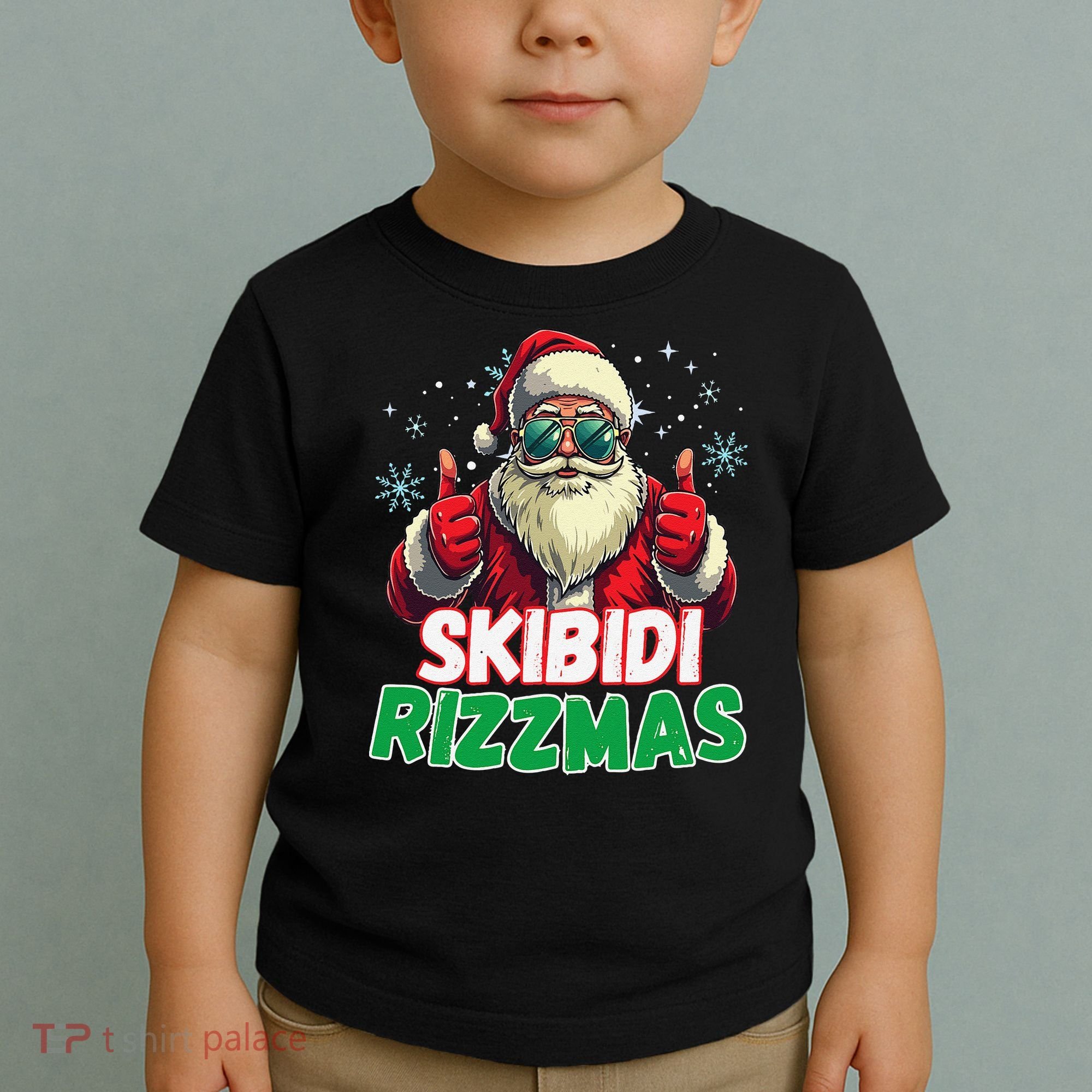 Skibid.I Rizzmas Christmas Rizz Santa Claus Charisma Toddler T-Shirt