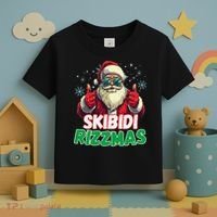 Skibid.I Rizzmas Christmas Rizz Santa Claus Charisma Toddler T-Shirt thumb 3