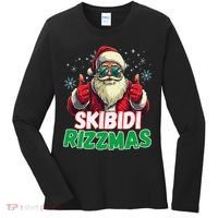 Skibid.I Rizzmas Christmas Rizz Santa Claus Charisma Women's Long Sleeve Shirt thumb 0