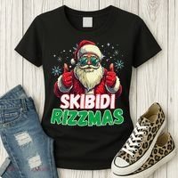 Skibid.I Rizzmas Christmas Rizz Santa Claus Charisma Women's T-Shirt thumb 3