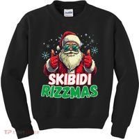 Skibid.I Rizzmas Christmas Rizz Santa Claus Charisma Kids Sweatshirt thumb 0