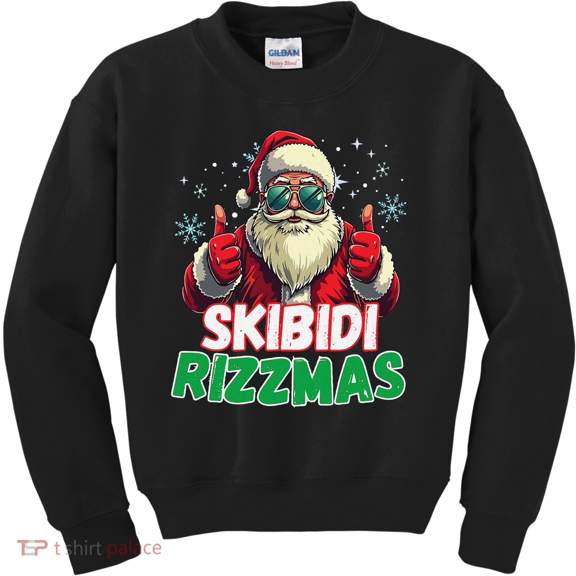 Skibid.I Rizzmas Christmas Rizz Santa Claus Charisma Kids Sweatshirt