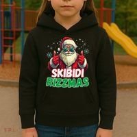 Skibid.I Rizzmas Christmas Rizz Santa Claus Charisma Kids Hoodie thumb 3