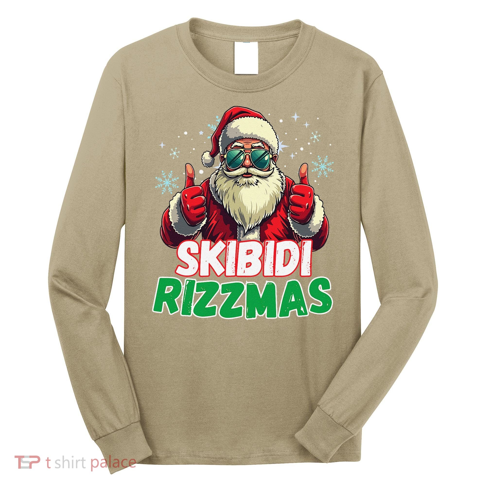 Skibid.I Rizzmas Christmas Rizz Santa Claus Charisma Long Sleeve Shirt