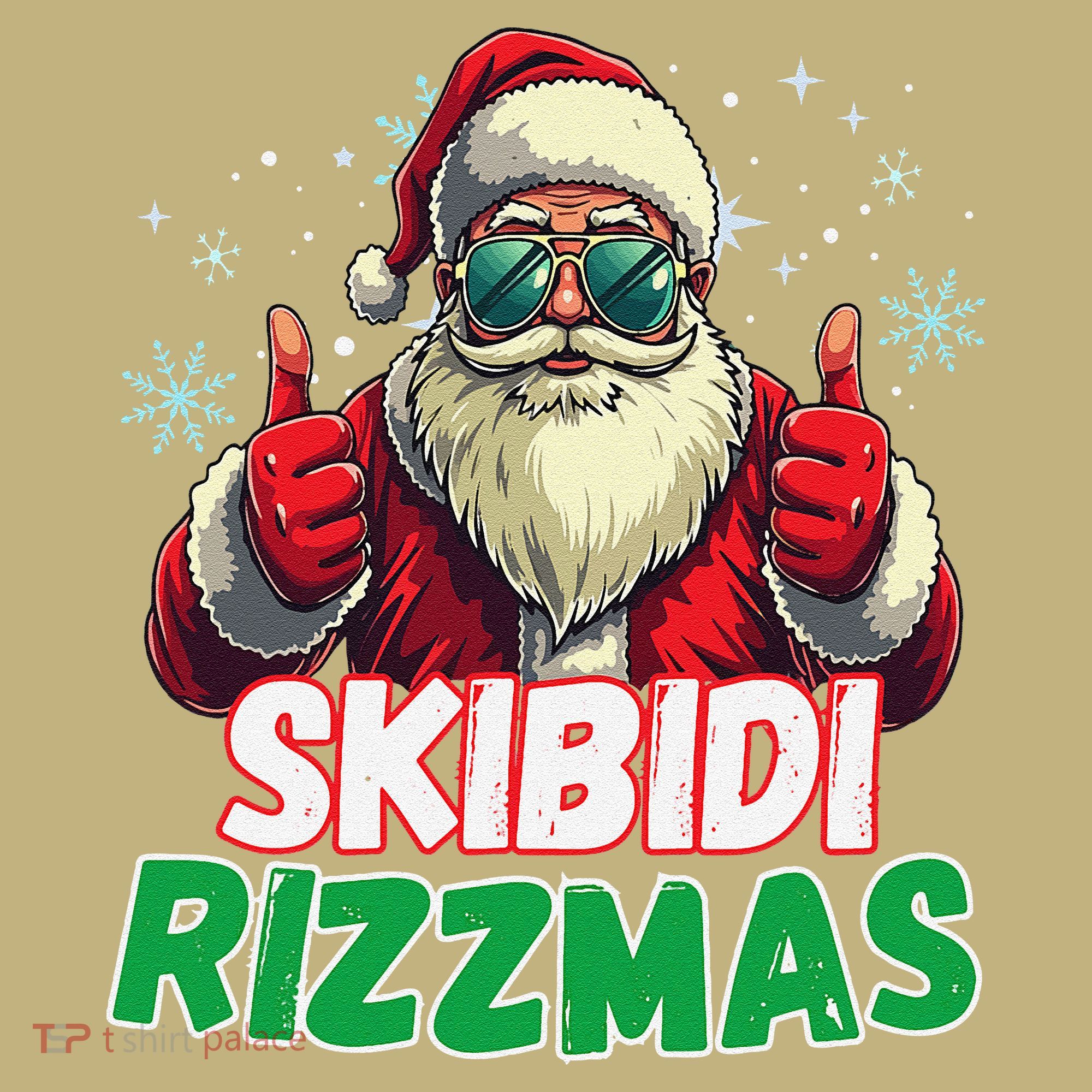 Skibid.I Rizzmas Christmas Rizz Santa Claus Charisma Button