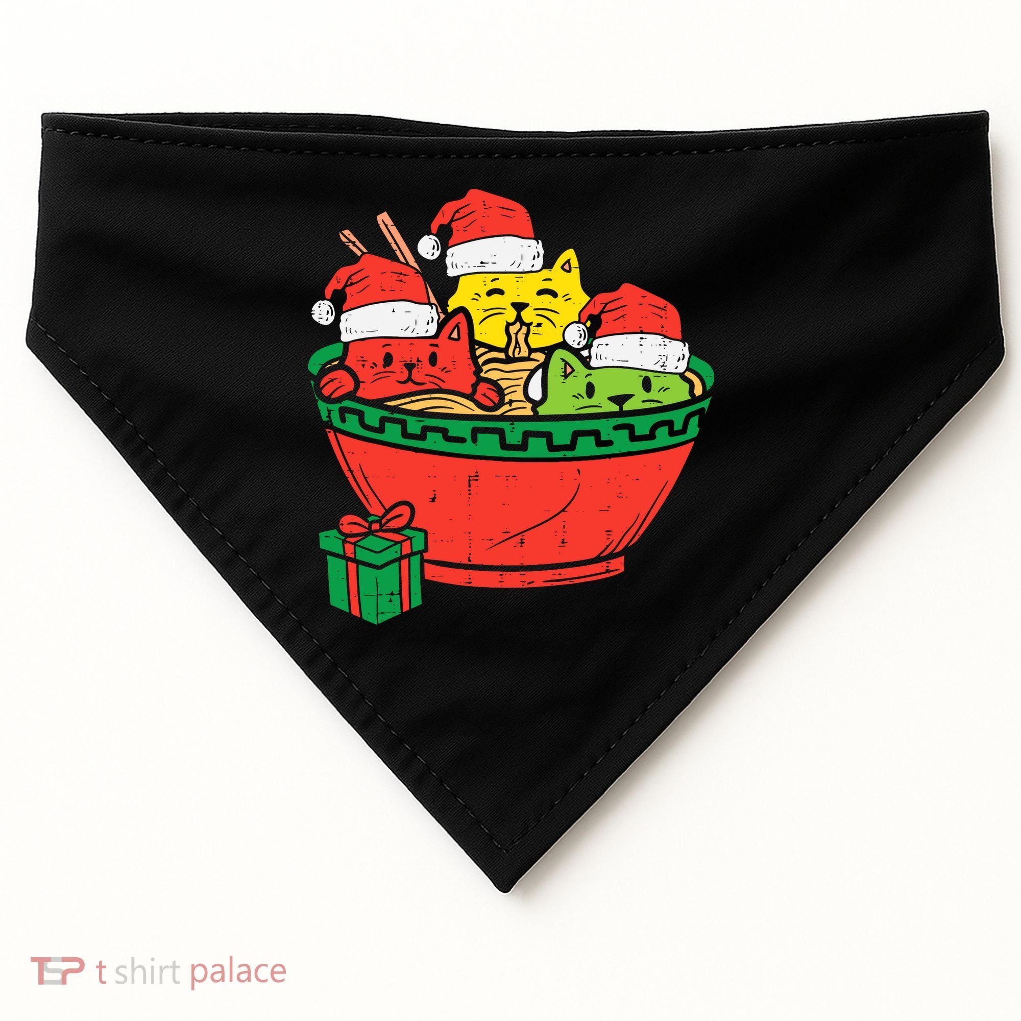 Santa Ra Cats Anime Christmas Xmas Girl USA-Made Doggie Bandana